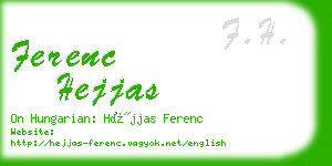 ferenc hejjas business card